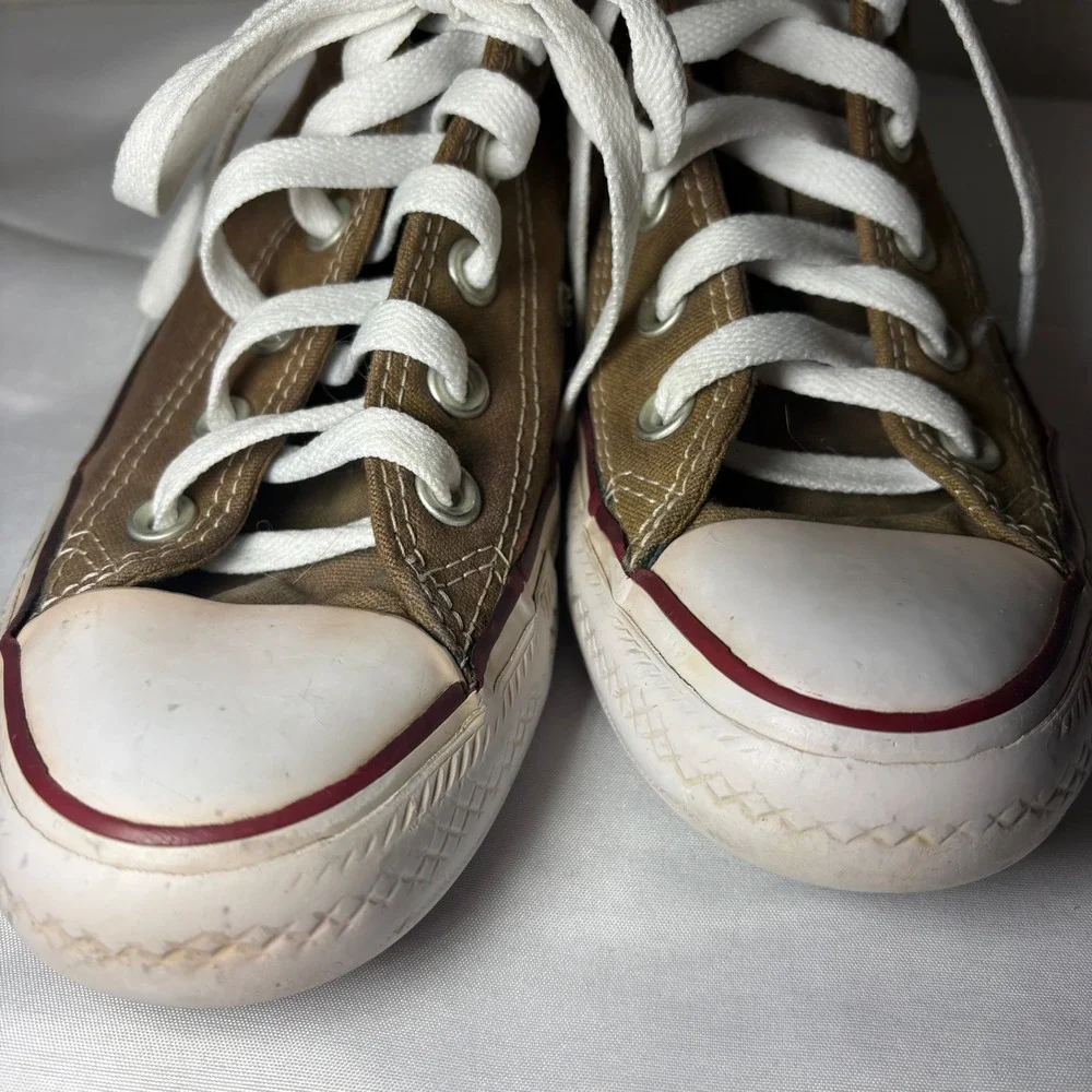 Converse Chuck Taylor All Star High Top Brown Canvas Sneakers Grunge Shoes - Picture 8 of 11